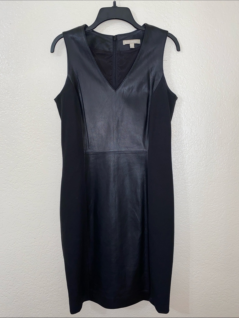 Banana Republic Black Leather Midi Dress